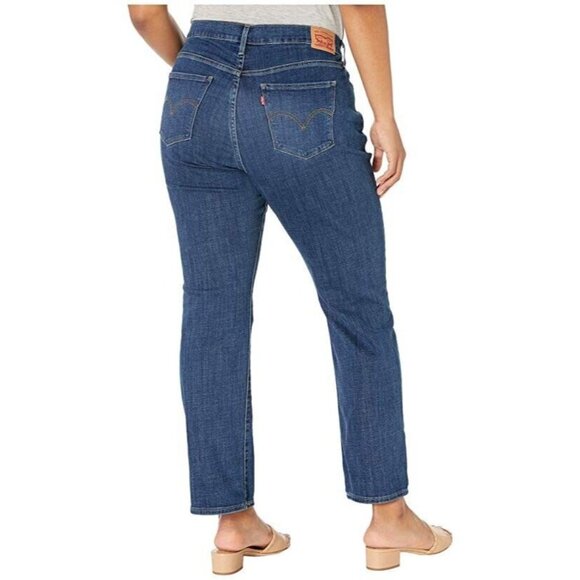 Levis Womens Jeans Classic Straight Sculpt Mid Rise Med Blue Plus Size 22W - Picture 3 of 16